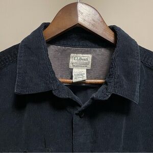 L.L. Bean Black Corduroy Button Down Shirt Men’s Large Tall